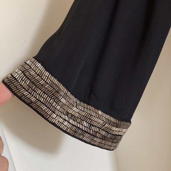 Alice + Olivia Black Retro Silk Bead Embroidered Cocktail Mini Dress Size Small - Picture 3 of 14